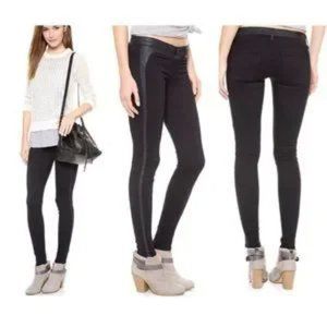 AG Adriano Goldschmied Jean Jackson Black Contour Tuxedo Skinny Low Boho Size 31